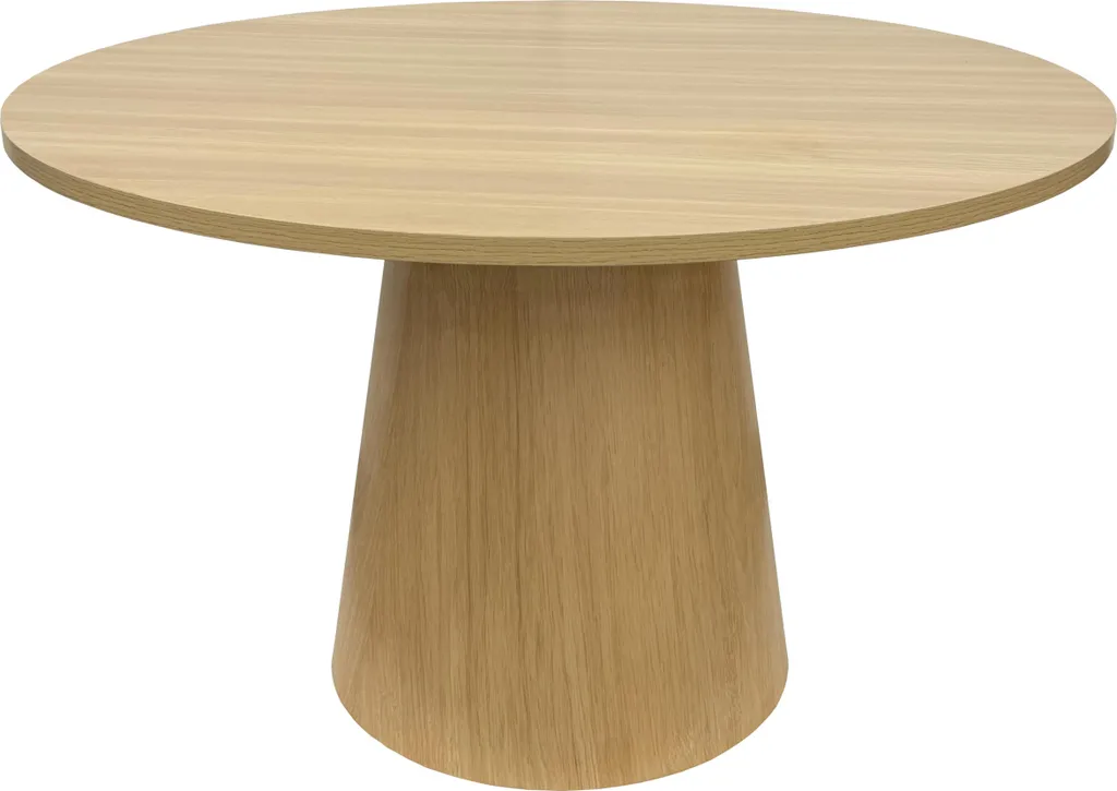 Table de repas scandinave 120 cm Noelie Oviala ronde décor bois clair