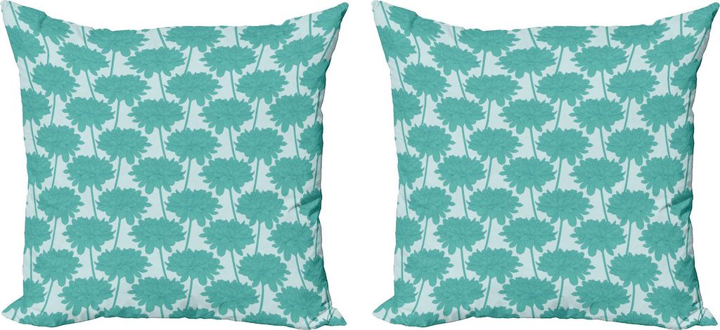 ABAKUHAUS Blumen Kissenbezug Set (2Stück), Monochromatische Muster mit Dahlie Blütenblätter auf Kälte tonte Pastell Kulisse, 40 x 40 cm, Hellbl...