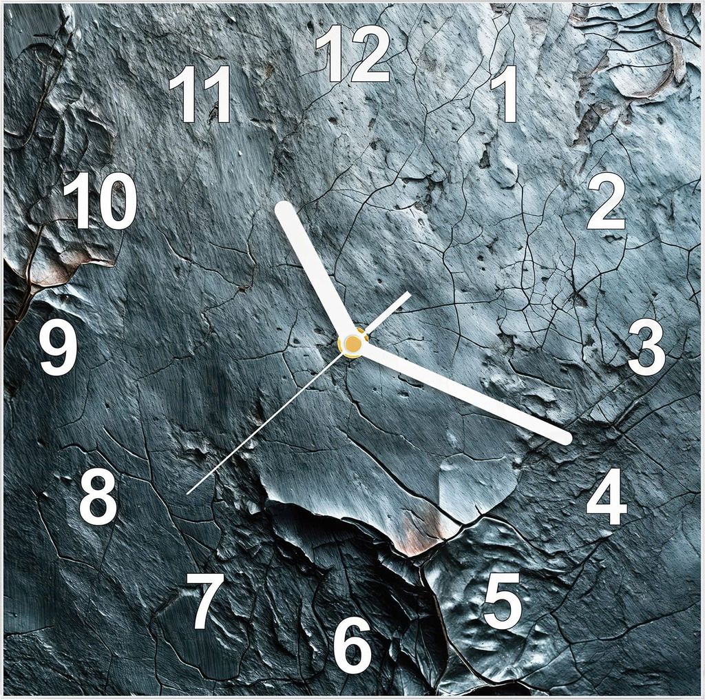 Wanduhr aus Glas mit Motiv Strukturierte Oberfläche- 30 x 30 cm - inkl. Aufhängesystem