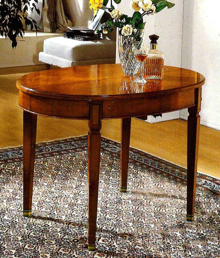 Casa Padrino Luxus Biedermeier Esstisch Braun / Messing - Ausziehbar - Italy