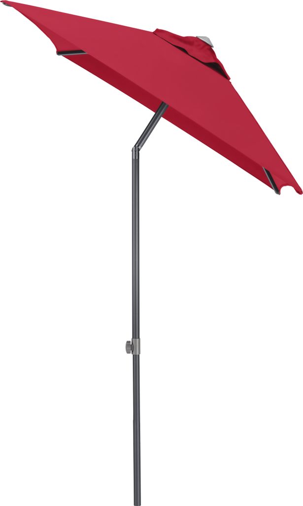 KETTLER Easy Push Schirm 150x210 cm, UPF 50+, anthrazit matt/ rot, Aluminium/Polyester mit PolyurethanBeschichtung