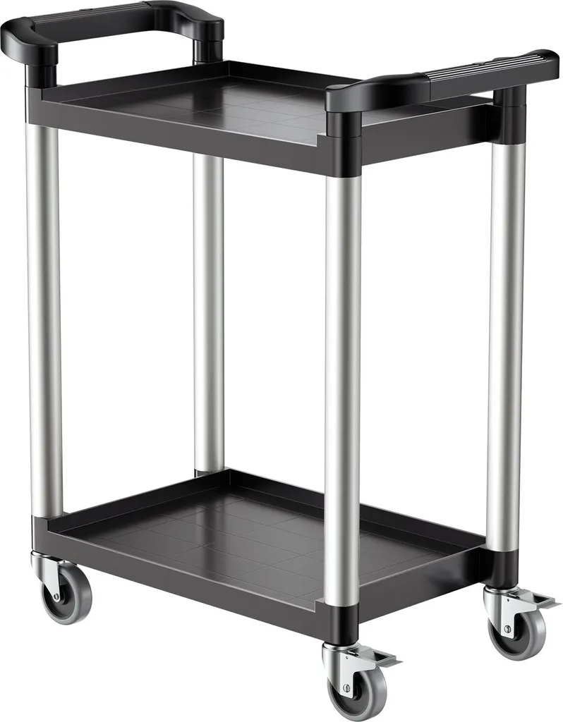 Chariot à outils 2 niveaux robuste 136kg en polypropylène 800x410mm