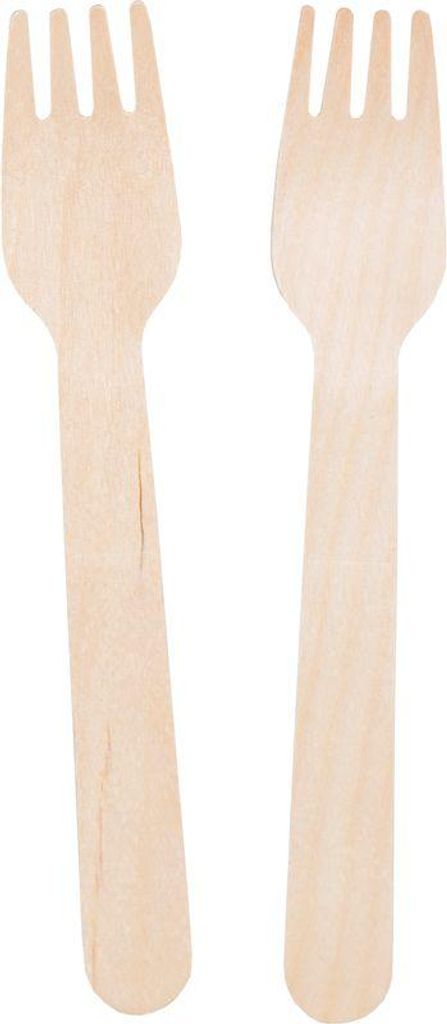 Holz-Gabeln, 20 Stück Länge 16,5cm - "be green" Birke