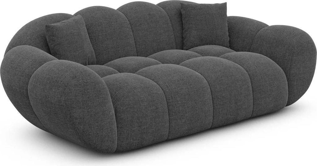 Strukturstoff 2-Sitzer Couch Liva Anthrazit
