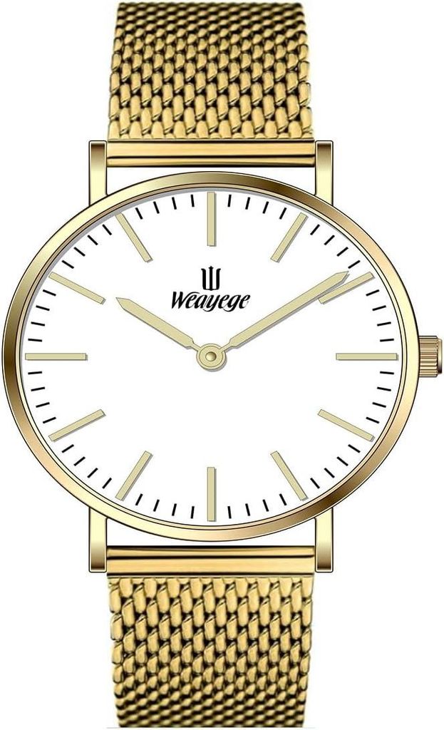 Watch Damen Uhren Analog Quarz Edelstahl Wasserdicht Mesh Ultradünne,Armbanduhr aus Edelstahl mit verstellbarem Mesh-Armband,Damen Uhren