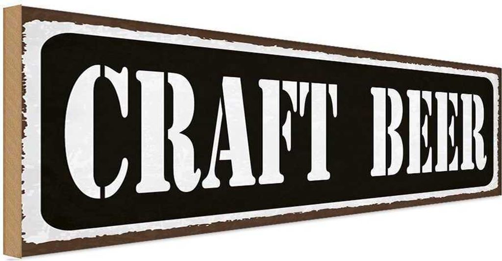 vianmo Holzschild 10x27 cm Craft Beer Bier Alkohol Essen Trinken