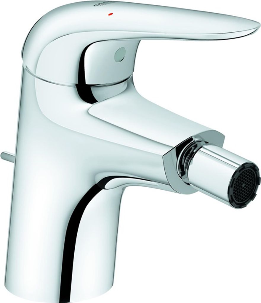 Grohe Eurostyle Einhand-Bidetbatterie, Ausladung 113mm, Zugstangen-Ablaufgarnitur, geschlossener Hebelgriff, 23720003