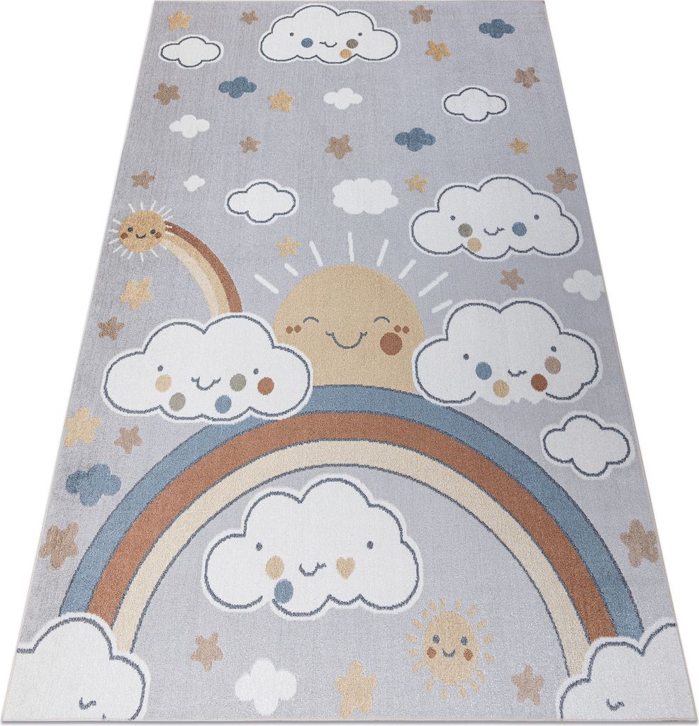 Teppich BONO 8437 Wolken, Himmel, hellgrau / Creme Grau 280x370 cm