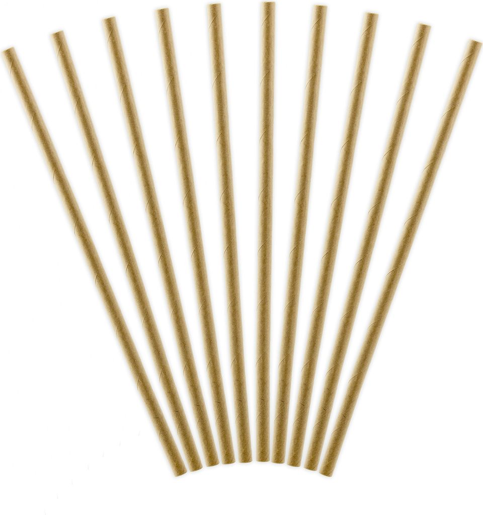 Papierstrohhalme 19,5cm biologisch abbaubar 10er Set Produktbild 