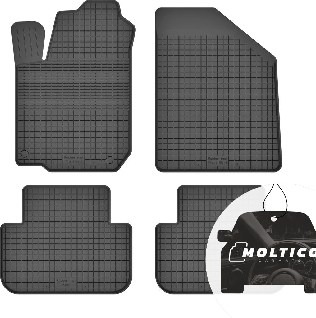 Gummimatten mit Rand Auto Fußmatten Gummi Automatten Passgenau 4-teilig Set - passend für Citroen Berlingo II 2008-2018