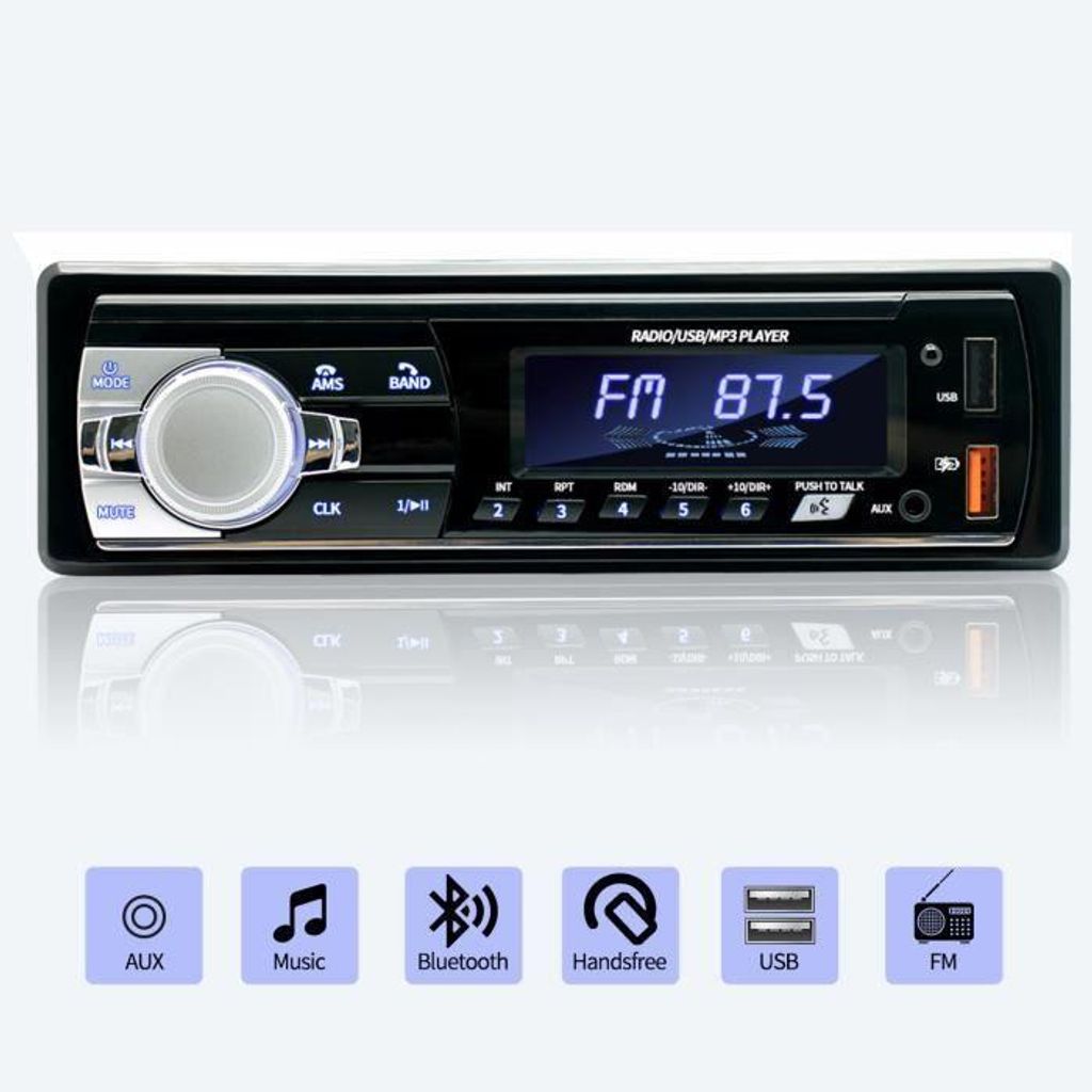 Bluetooth 5.0 Autoradio – 1 DIN – 7-farbige Beleuchtung – 4 x 65 W