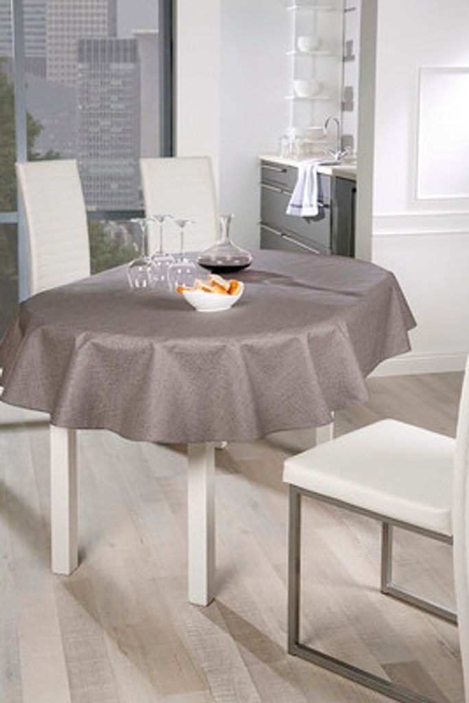 Tischdecke Oslo anthrazit oval 140 x 190 cm