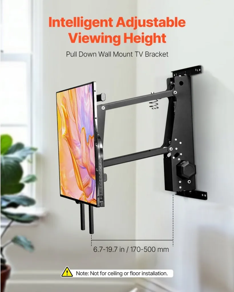 Support Mural TV Motorisé Orientable - Fixation Robuste 813-1651mm - 2