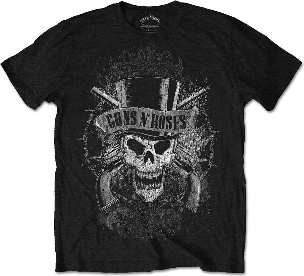 Guns N' Roses Faded Skull Black L T-Shirt Produktbild 