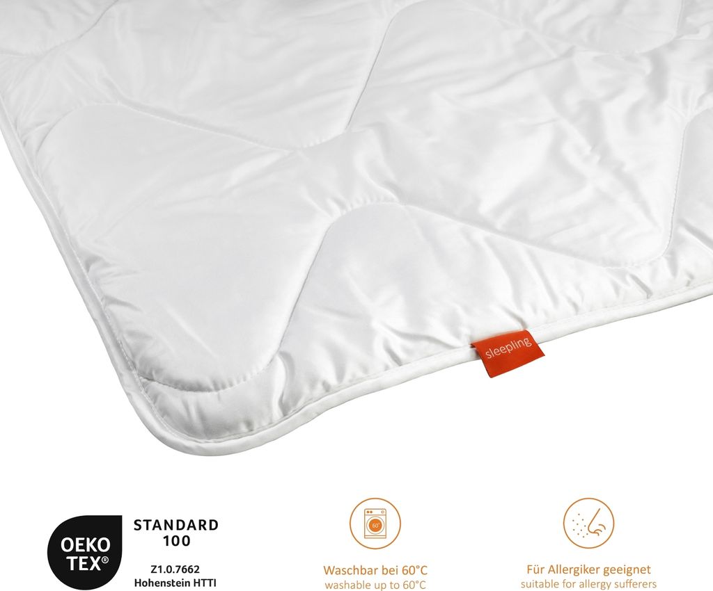 sleepling Baby medium Babybettdecke, 80 x 80 cm, mono Produktbild 2