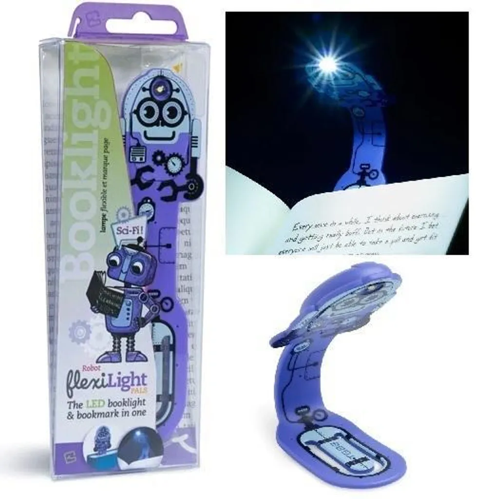 Flexilight Pals Robot Viola - Luce Libro LED Sottile per Bambini