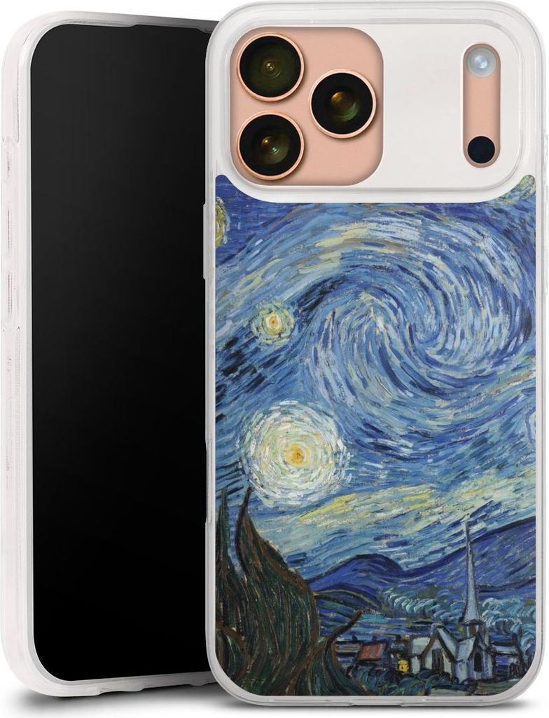 DeinDesign Slim Hülle für Apple iPhone 17 Pro Max Silikon Case Ultra Dünn Handyhülle Kunst The Starry Night
