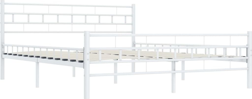 vidaXL Cadre de lit blanc métal 200×200 cm Image du produit 