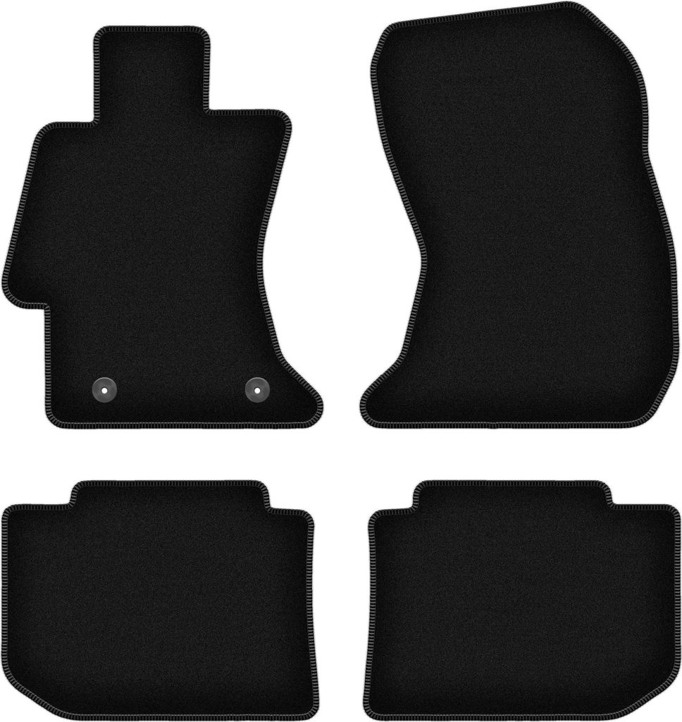 Wielganizator Velours-Autoteppiche – passend für Subaru Impreza IV (Schrägheck, Limousine, Bj. 2011-2016) – schwarz, passgenau, mit Befestig...