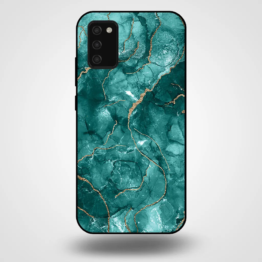 Custodia Samsung Galaxy A03s Marmo Verde Oro Smartphonica - Eleganza TPU