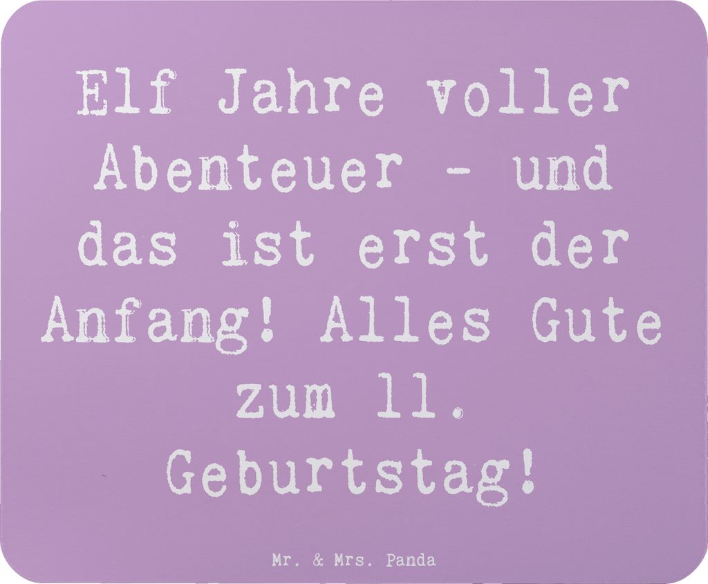 Mr. & Mrs. Panda Mauspad Spruch 11. Geburtstag Abenteuer - Lavendeltraum - Geschenk, besonderer Anlass, Mousepad, Mouse Pad, Liebe, liebevolle Weis...