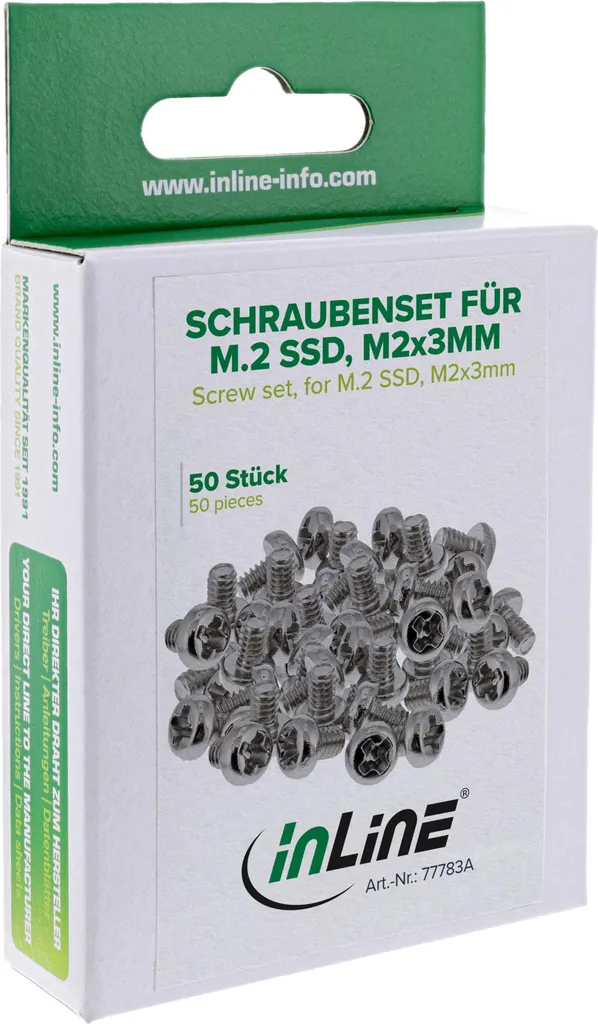 Kit de 50 Vis de Montage pour Disque SSD M.2 InLine Format M2x3 mm