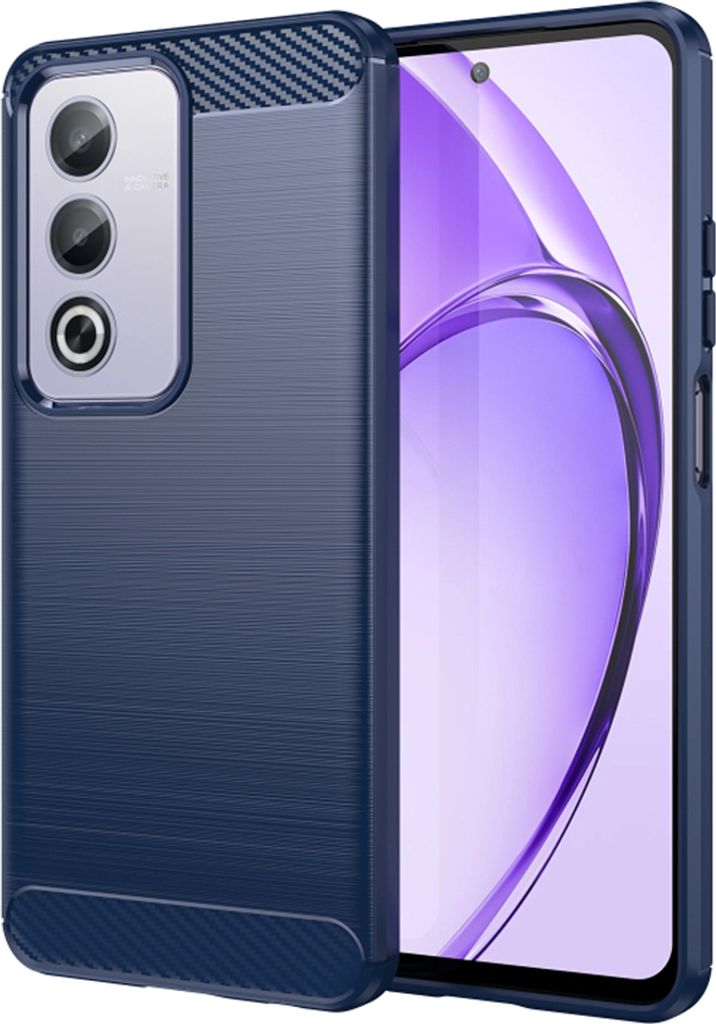 Techsuit Carbon Silicone Back Cover Hülle für Oppo A80 - Blau