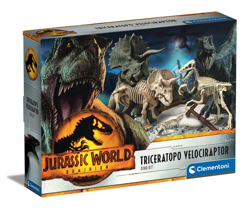 Kit Excavation Dinosaures avec Squelettes à Monter Jurassic World 2-en-1