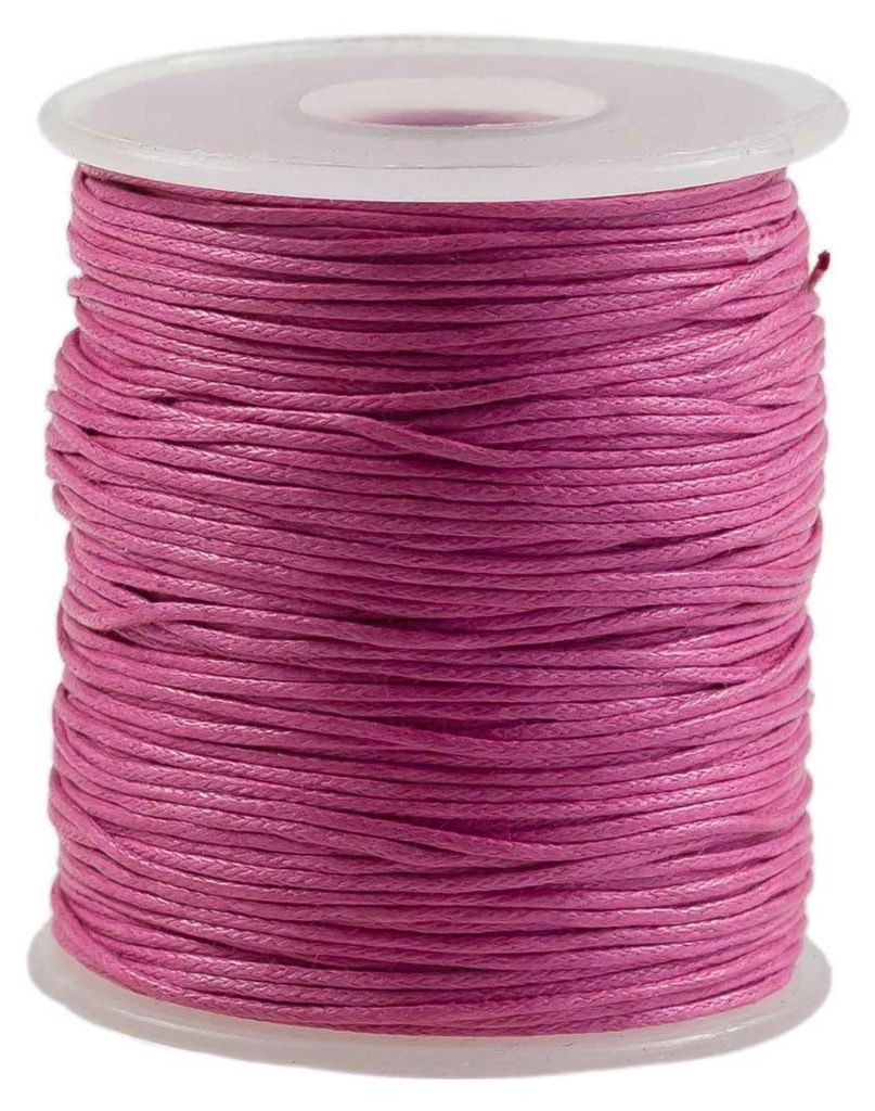 90 Meter / 1 Spule gewachste Baumwollschnur, 1mm himbeer