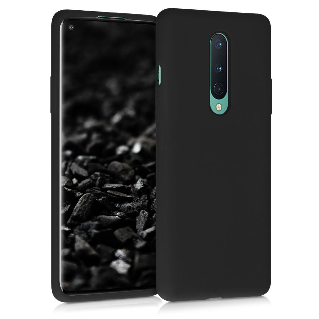 kwmobile Hülle kompatibel mit OnePlus 8 (2020) Hülle - Silikon Handy Case - Handyhülle weiche Oberfläche - kabelloses Laden - Schwarz
