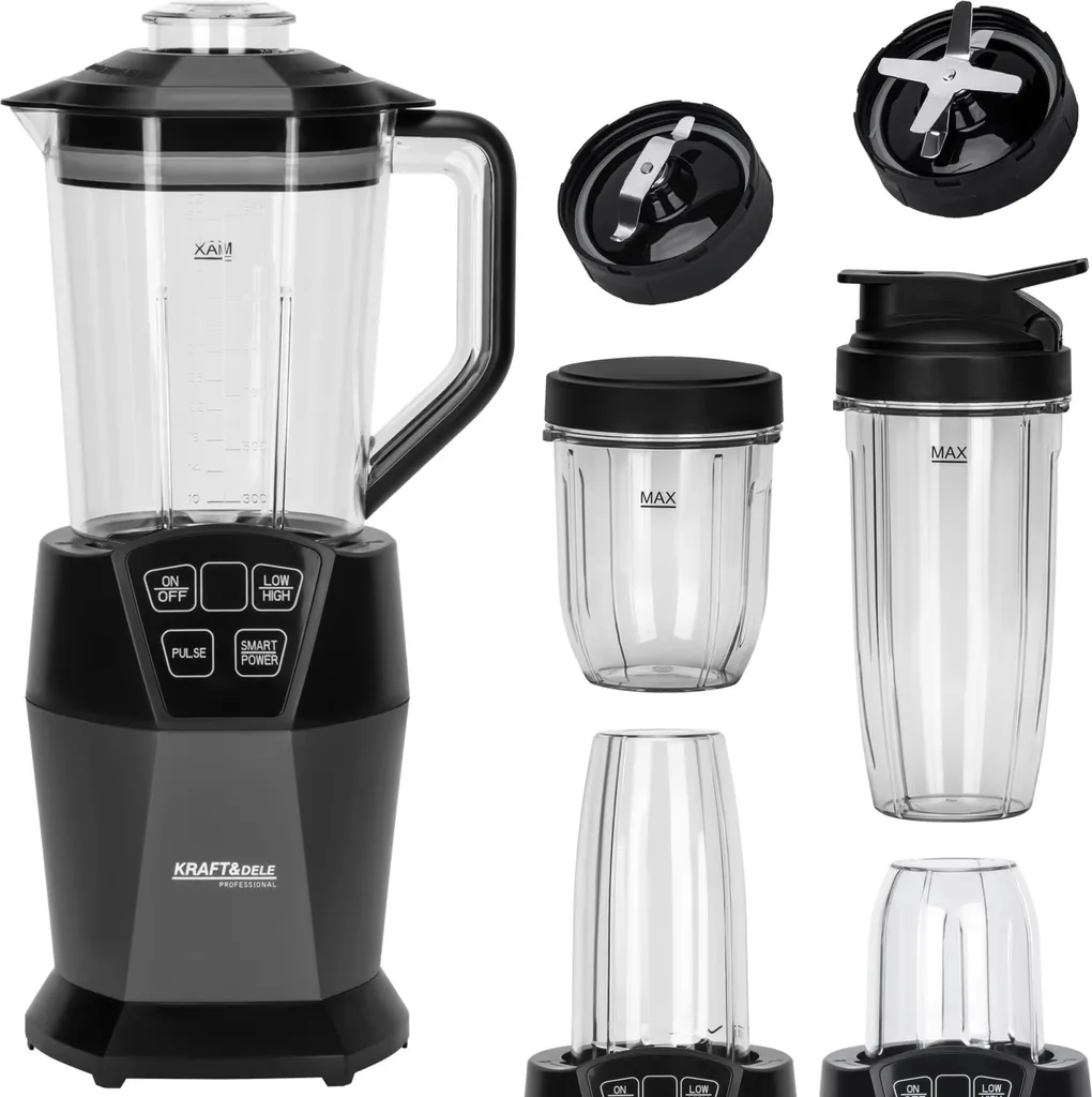Mixeur à smoothies puissant 1500W et bol mélangeur de 1500 ml polyvalent