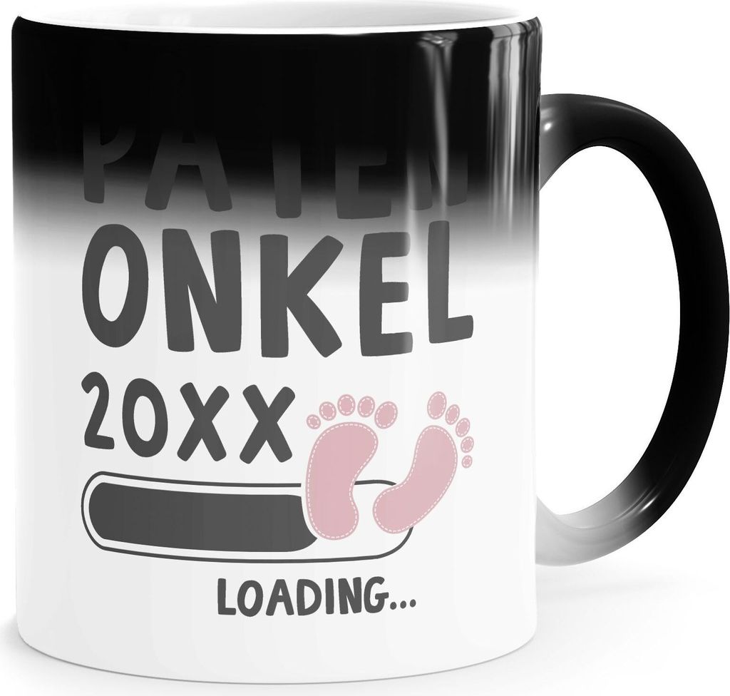Kaffee-Tasse Patenonkel loading Thermoeffekt Zaubertasse Geschenk für werdend Patenonkel Ankündigung Schwangerschaft Geburt Baby MoonWorks wei...