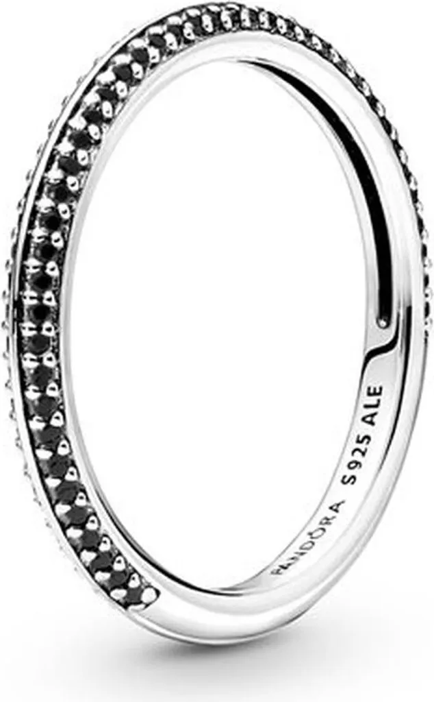 Pandora Me 199679C02 Anello Donna Pavé Cristalli Neri Argento 50