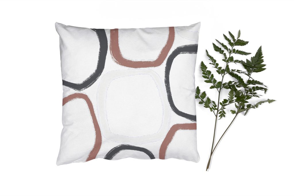 MuchoWow Zierkissen Sofakissen Wohnzimmer Dekokissen 40x40 cm Minimalismus - Geometrische Formen - Pastell - Muster - Foto Kissen - Schlafzimmer ...