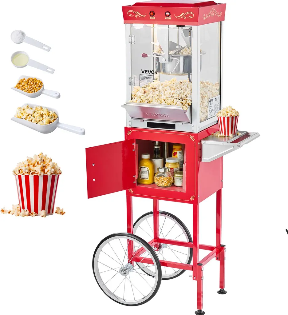 Machine à Pop-corn Professionnelle sur Chariot - 48 Tasses par Lot