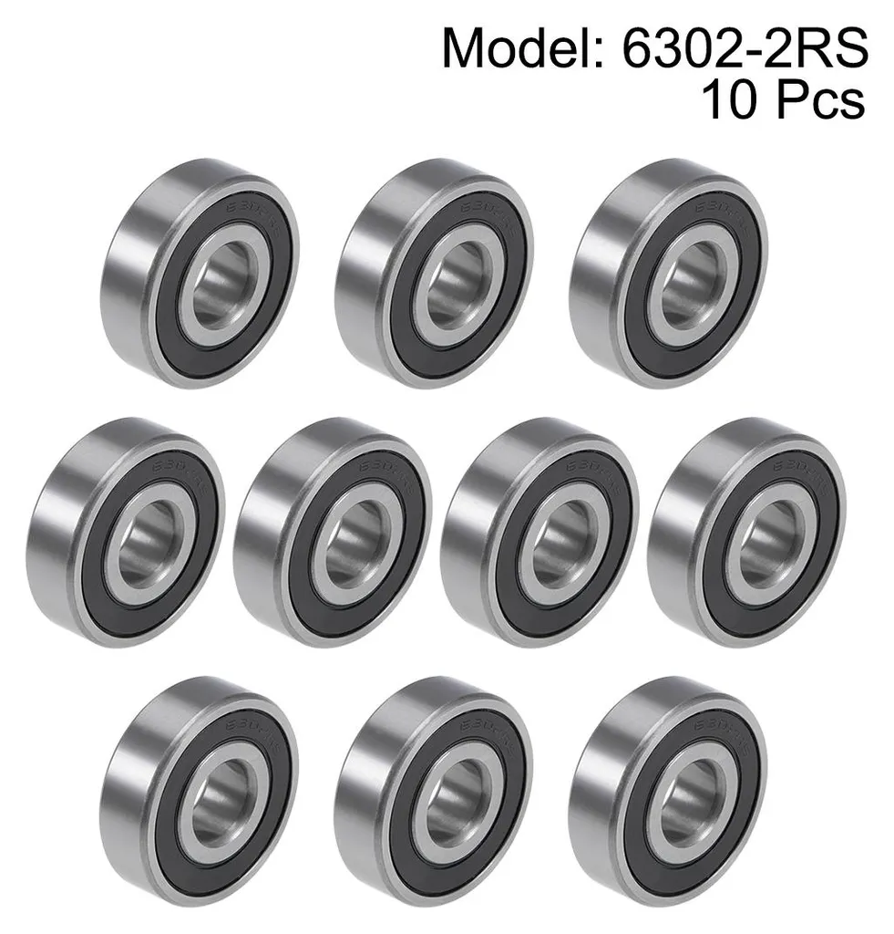 Roulement à Billes 6302-2RS 15x42x13mm en Acier Chrome Z2 - Lot de 10