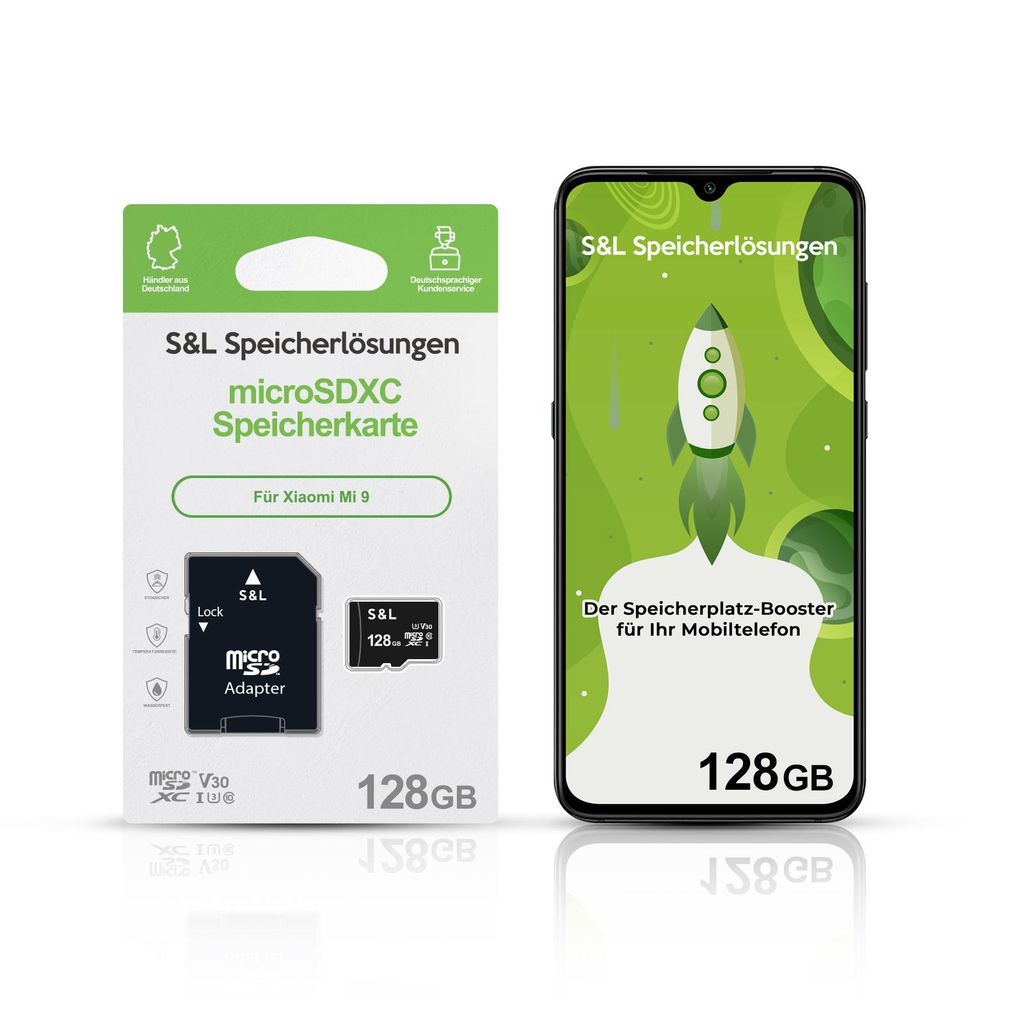 microSD Speicherkarte S&L für Xiaomi Mi 9 - Speicherkapazität: 128 GB