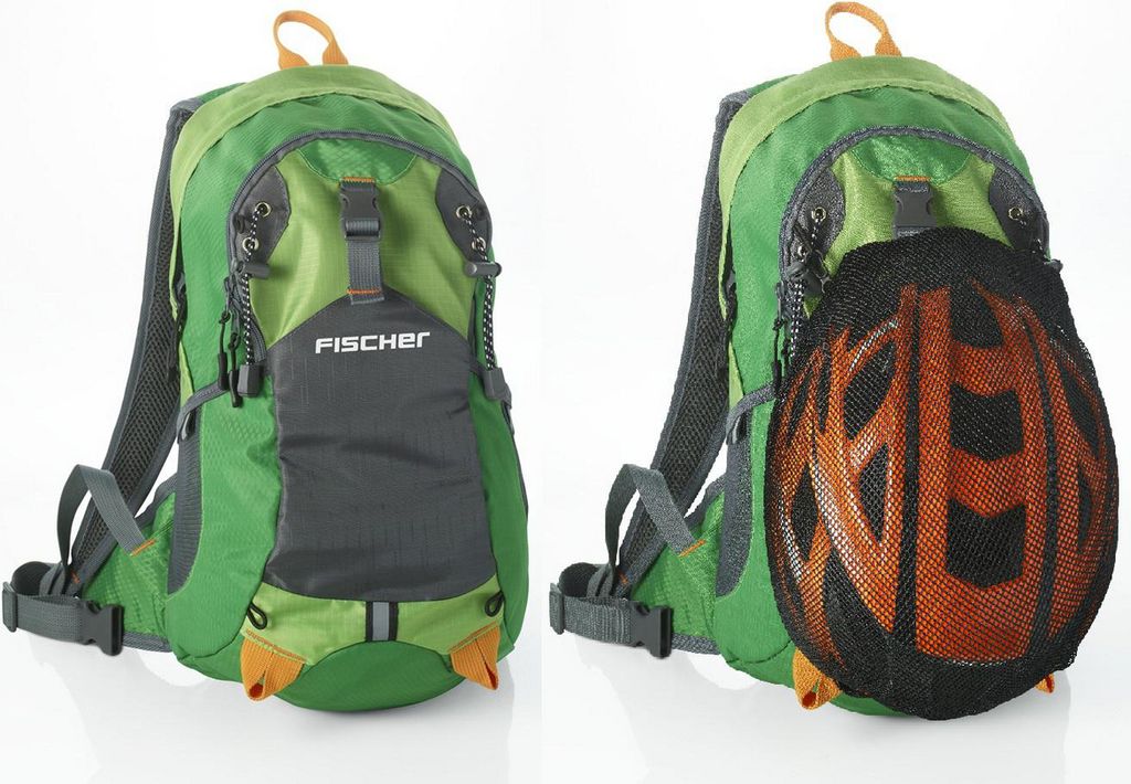 FISCHER Fahrrad- Rucksack mit Helmnetz grün Produktbild 