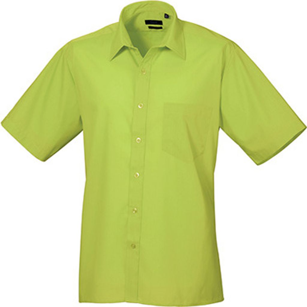 Premier Workwear Herren Popeline Hemd kurzarm PR202 lime 46 Produktbild 