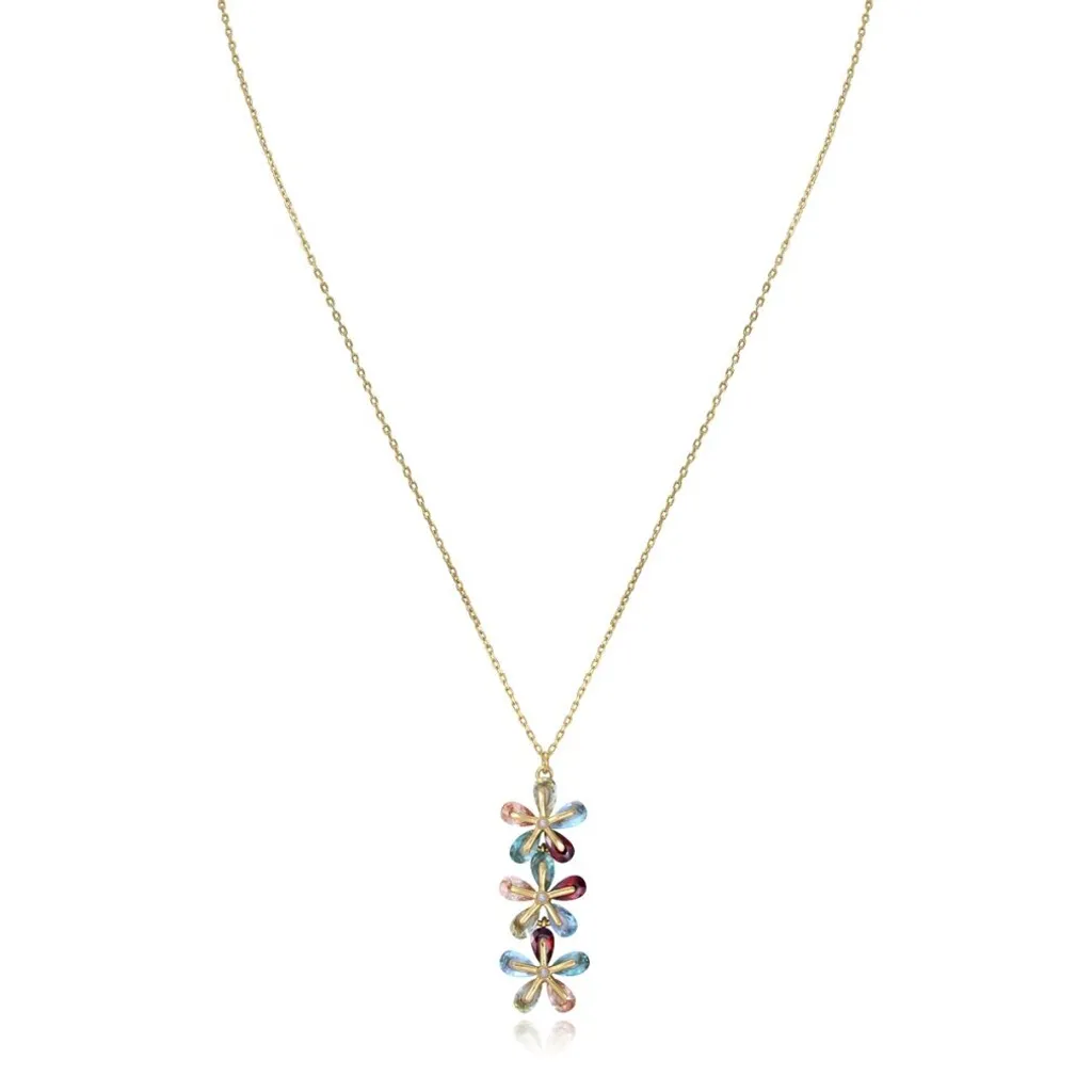 Collana Donna Viceroy 13083C100-39 Argento Oro e Stelle Multicolore