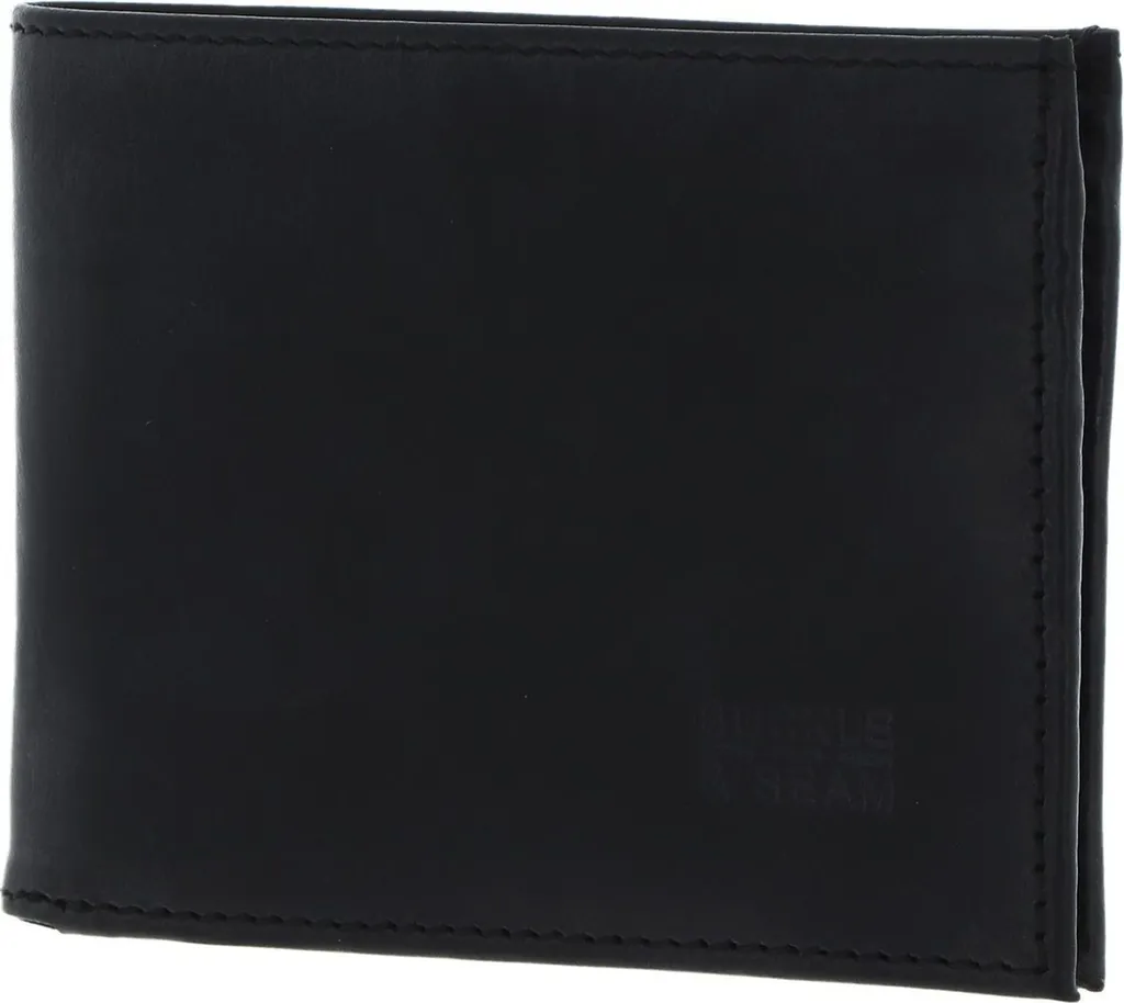 Portefeuille Cuir Noir Bill Blu BUCKLE & SEAM avec Compartiment Monnaie