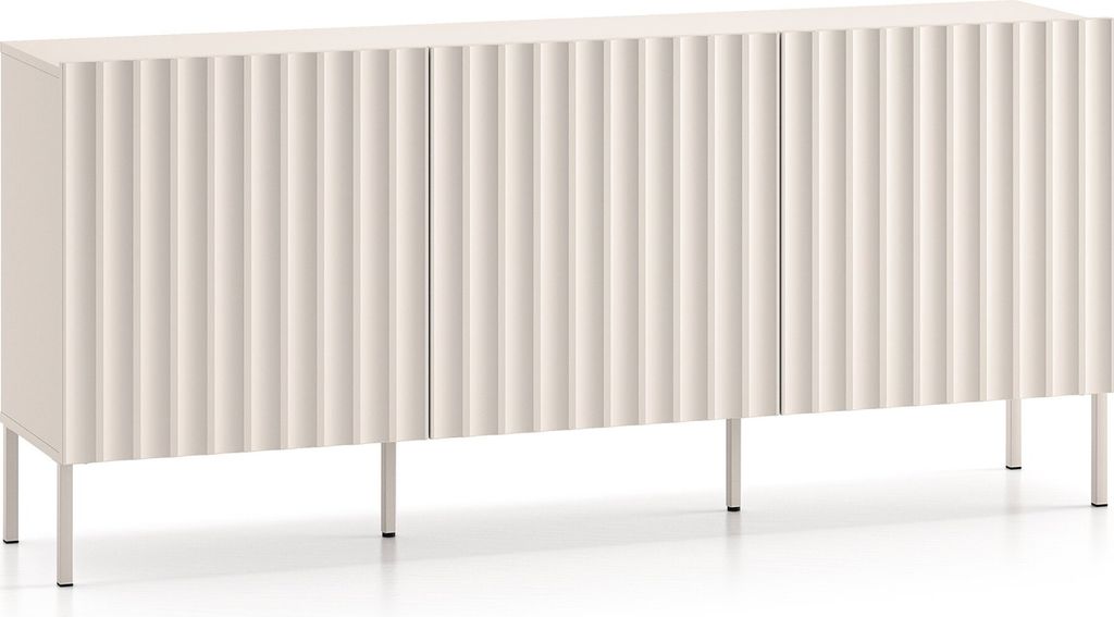 Selsey Derriva - Sideboard 3-türig mit geriffelten Fronten, Produktbild 