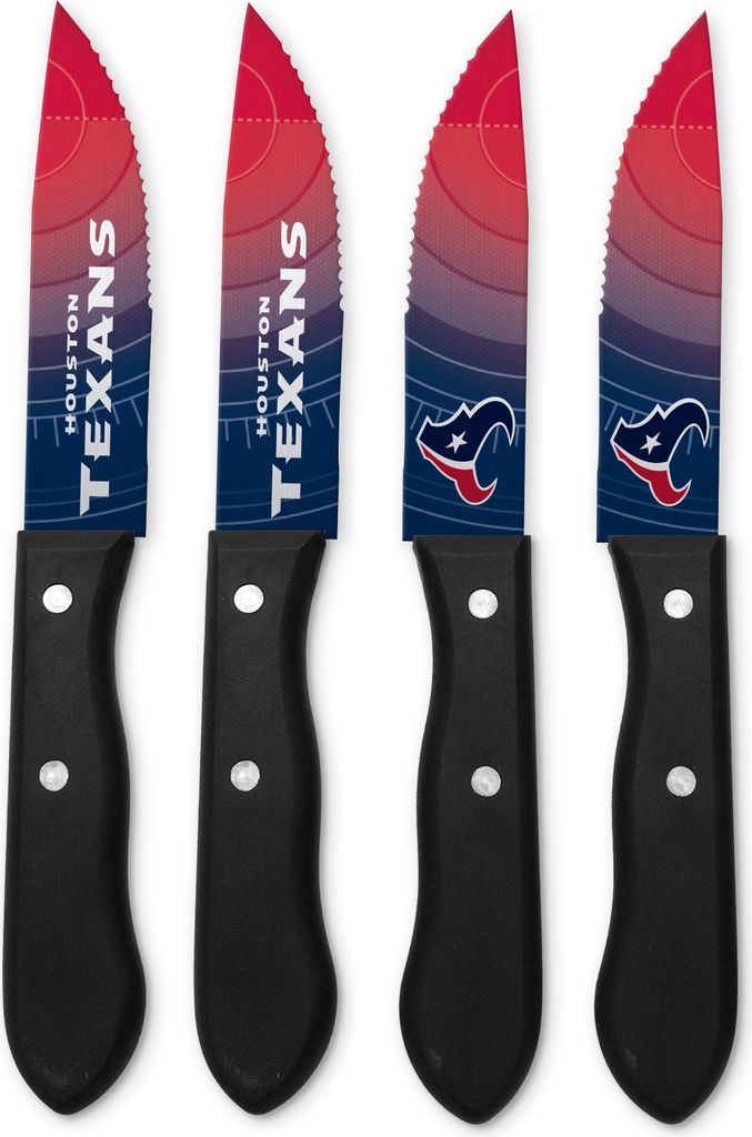 NFL Houston Texans Steakmesser 4-teilig Set Football Messer Set Barbecue