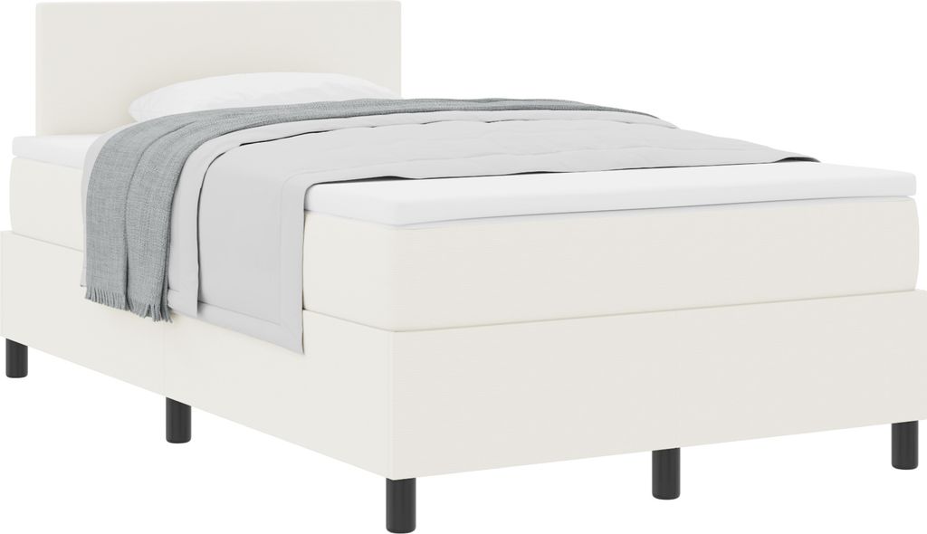 Eleganten-Stil Bettrahmen, Boxspring Bett mit Matratze Creme Klein Doppel Cord- Stoff - Klassische Betten DE60851