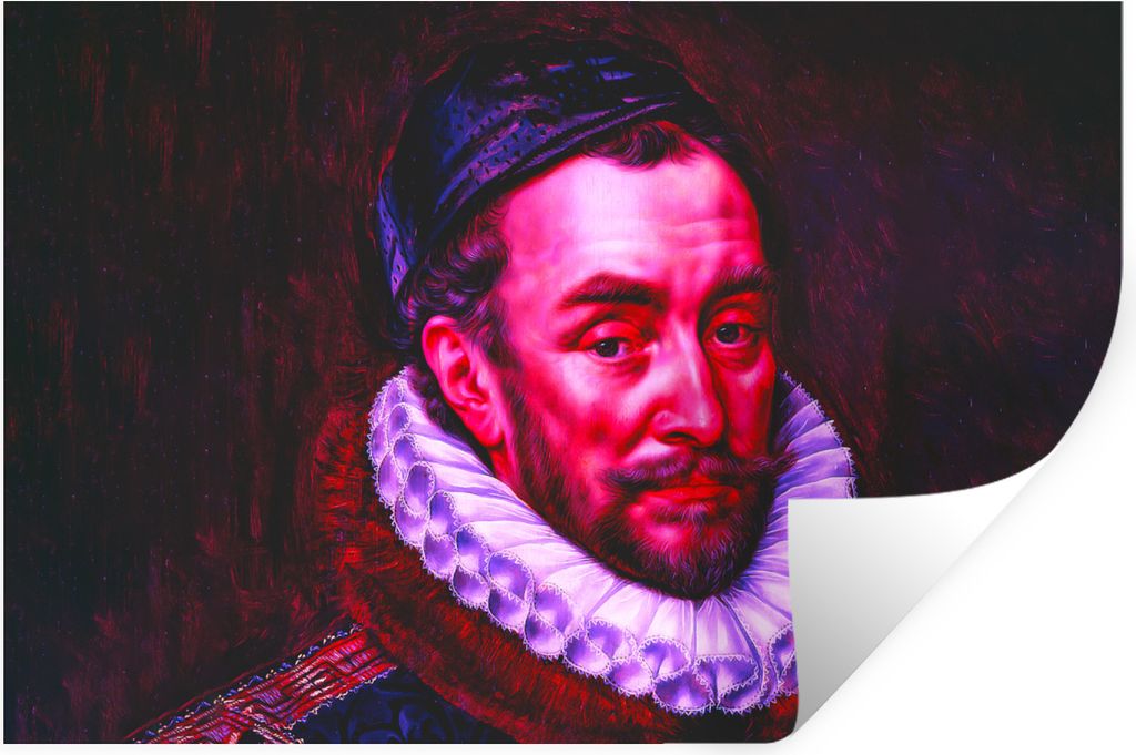 MuchoWow Wandtattoo Wandsticker Wandaufkleber Wilhelm von Oranien - Adriaen Thomasz - Rot 120x80 cm Selbstklebend und Repositionierbar - Selbstkl...