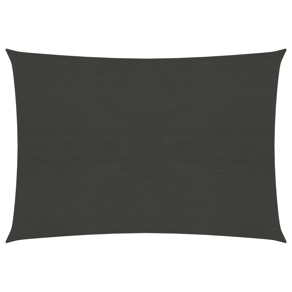 The Living Store Sonnensegel 160 g/m² Anthrazit 5x6 m HDPE
