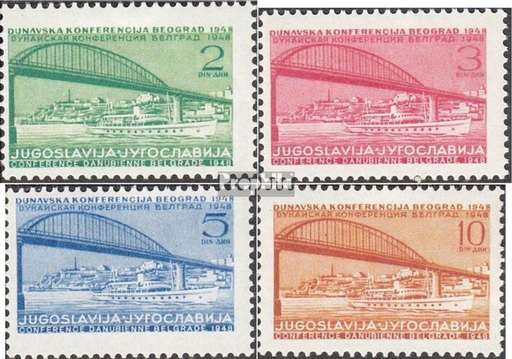 Briefmarken Jugoslawien 1948 Mi 548-551 (kompl.Ausg.) postfrisch Donaukonferenz