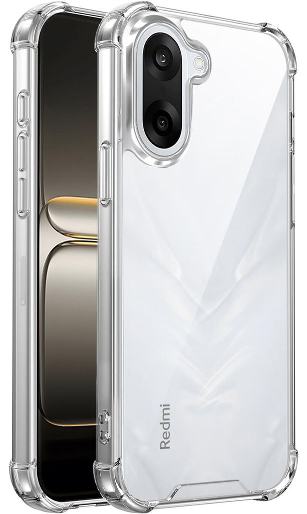 Transparent Hülle für Xiaomi Poco C71/Redmi A5 4G, Hybrid Klar Rückseite TPU Bumper Stoßfeste Handyhülle