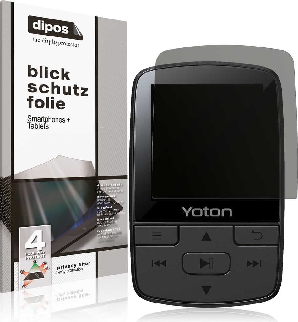 Blickschutzfolie für YOTON YM03 MP3-Player matt Schutzfolie Folie Display Schutz dipos