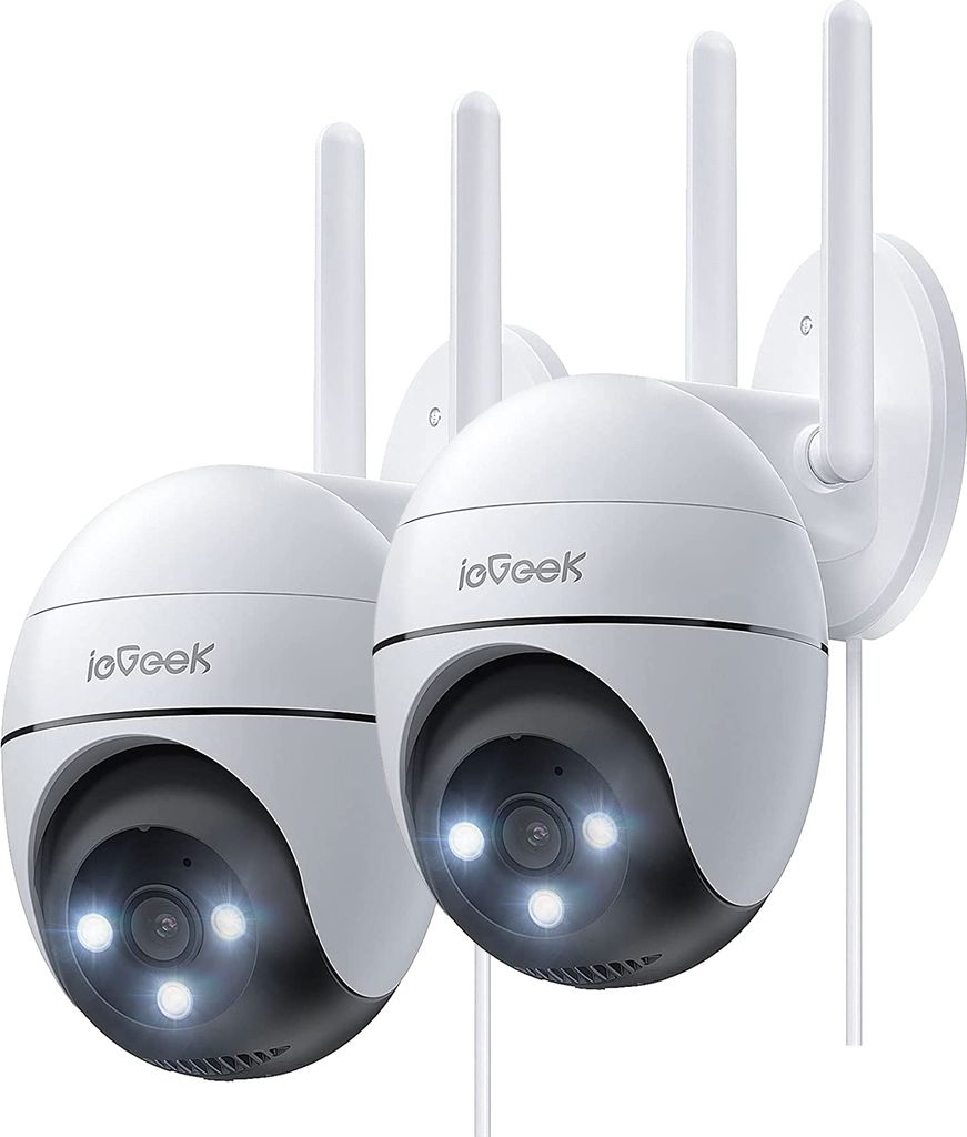 2stk 5MP Überwachungskamera Aussen WLAN, 2,4GHz/ 5GHz WLAN, Karte PTZ Kamera überwachung außen, AI-Bewegungserkennung,Automatische Verfolgung,...